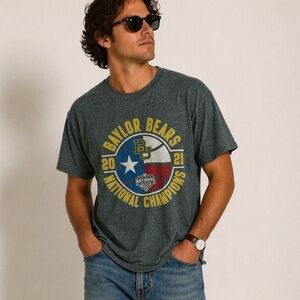Baylor Bears National Champions Basketball Fan 2021 Green Large Collegiate